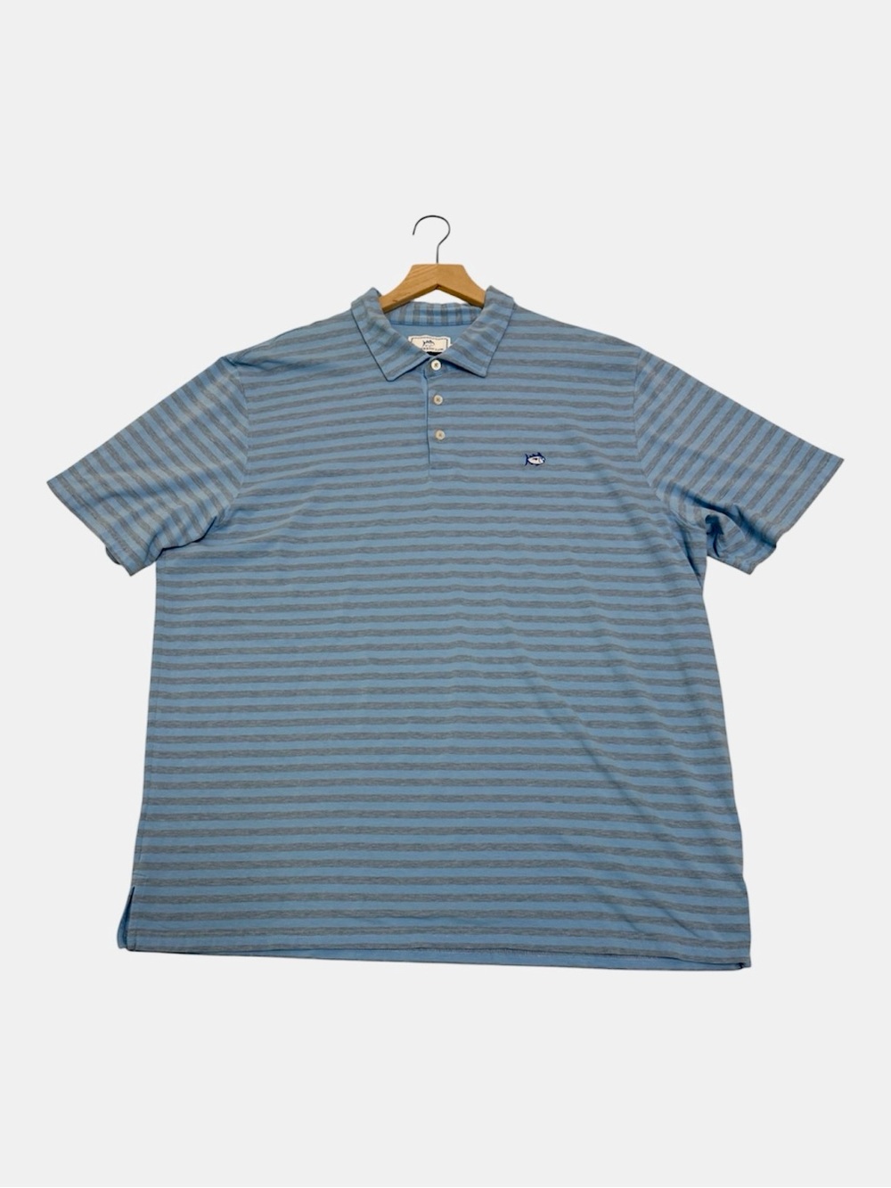 Men’s Southern Tide Blue and Gray polo shirt casual shirt with logo size 2XL
